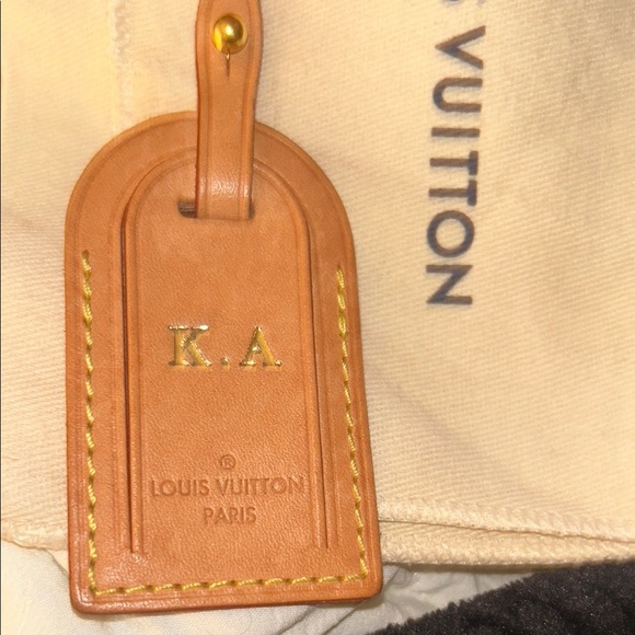 Louis Vuitton Tan Leather Luggage Tag - Picture 2 of 5